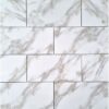 Firm White 30x60cm Gloss Porcelain Kitchen Bathroom Wall And Floor Marble Effect Tile