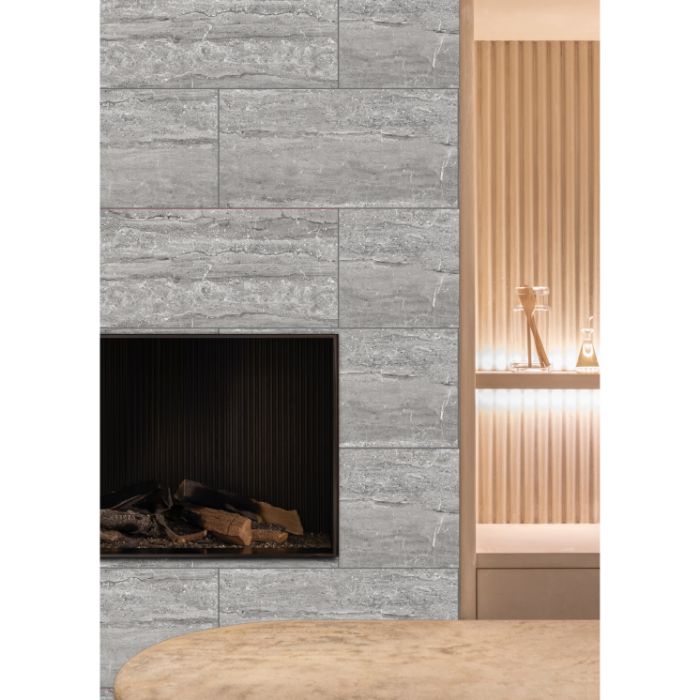 Crescent Grey Gloss Porcelain 30X60cm Kitchen Wall Floor Marble Effect Tiles