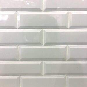 Sky White Gloss 10x30cm Ceramic Kitchen Wall Metro Tiles