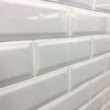 Sky White Gloss 10x30cm Kitchen Backsplash Bathroom Wall Ceramic Metro Tiles