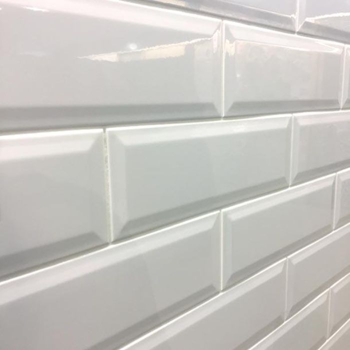 Sky White Gloss 10x30cm Kitchen Backsplash Bathroom Wall Ceramic Metro Tiles