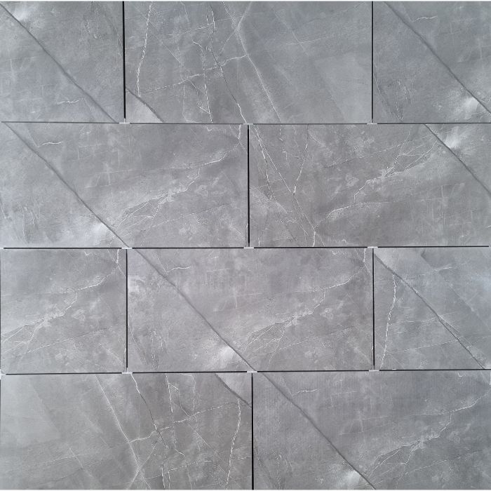 Steel Grey Gloss Porcelain 30X60cm Kitchen Bathroom Wall Floor Tiles sequence